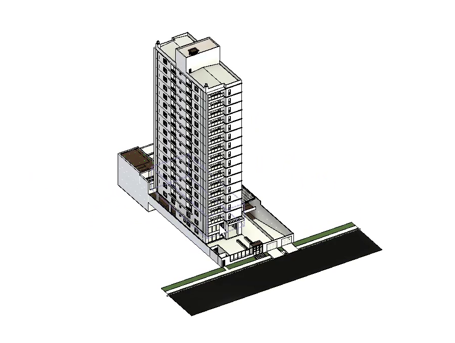Modelo BIM 3D de edificação residencial